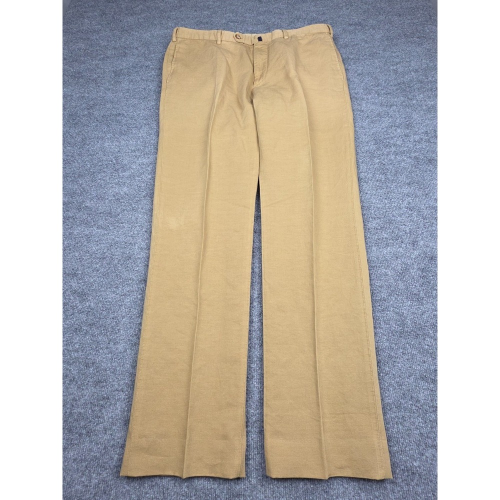 Incotex ChinoLIno Pants Men's FITS 36 x 31 Beige Linen Blend Straight Leg ***